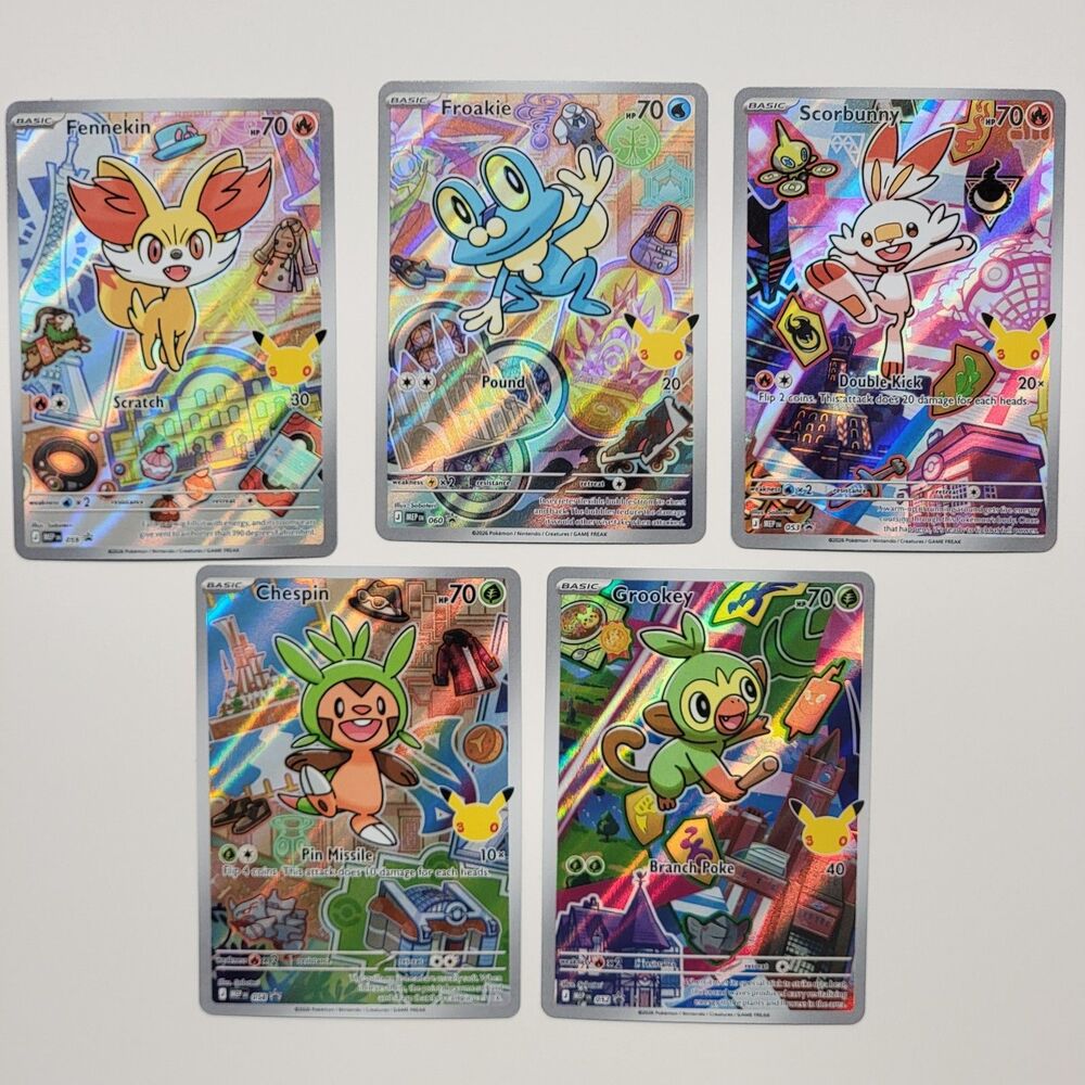 Pokémon First Partner Series  2 and 3 Promo IL Set of  5 Cards - NM Pack Fresh